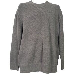 Eddie Bauer Gray Knit Sweater Men's XL Cotton Pullover Outdoor Crewneck Grey